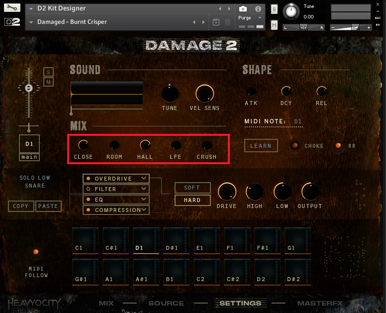 Damage2のKit DesignerのMic設定