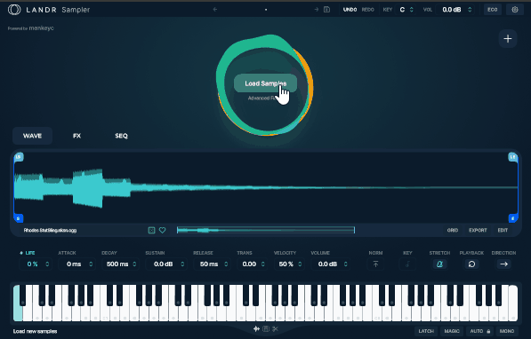 LANDR Sampler のLoad Samples