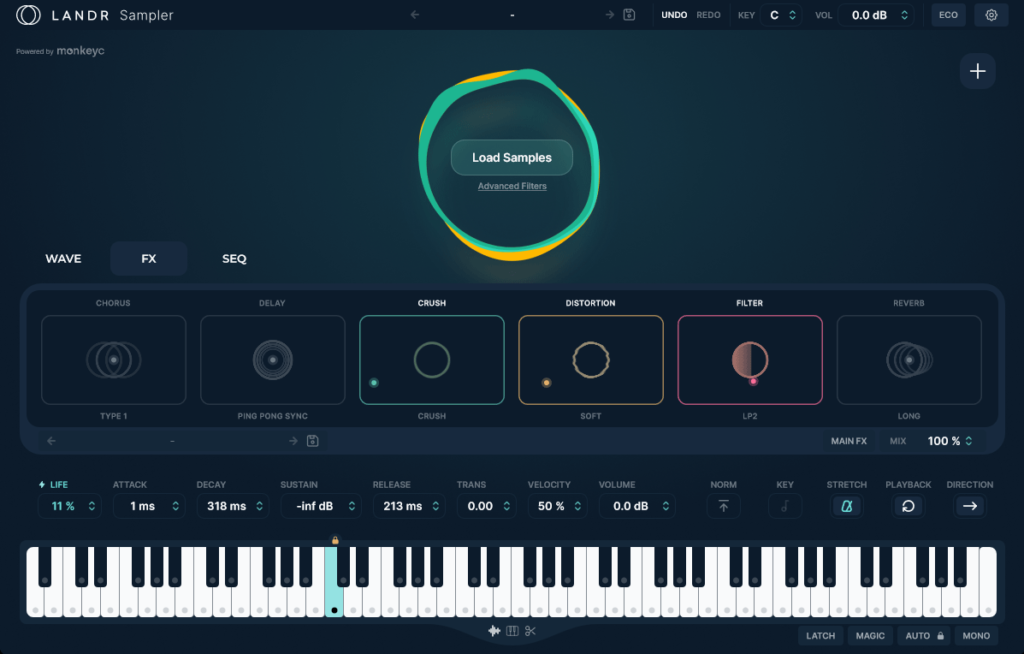 LANDR Sampler のFX機能