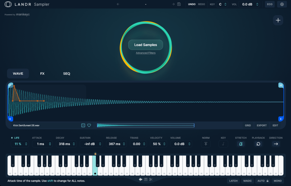 LANDR Sampler のNormal Mode