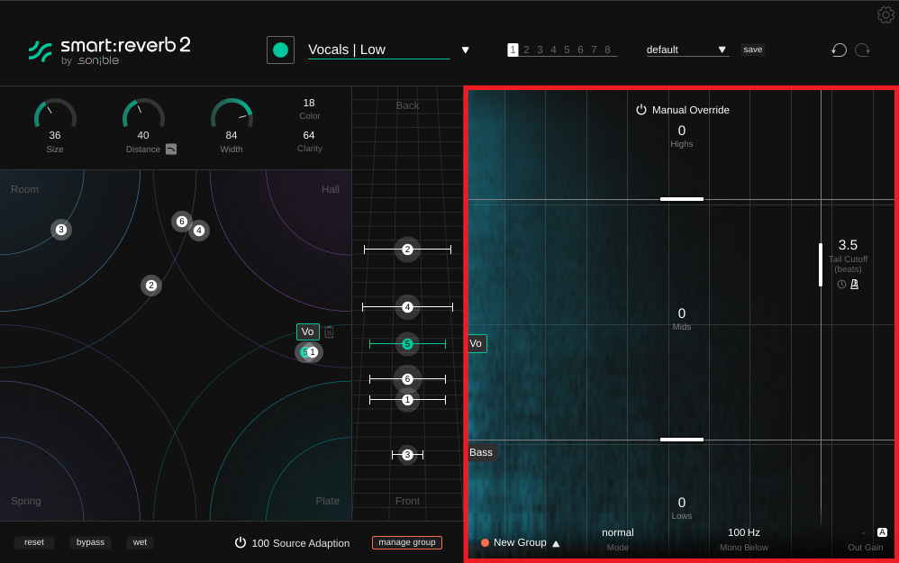 Sonible smart:reverb2 Manual Override