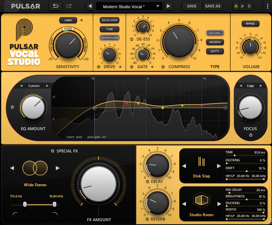 Pulsar Vocal Studio のアコースティック系ボーカル処理