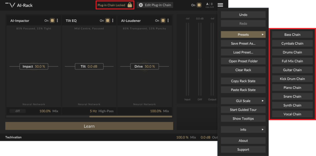 AI-Rack　Plugin-Chain Locked