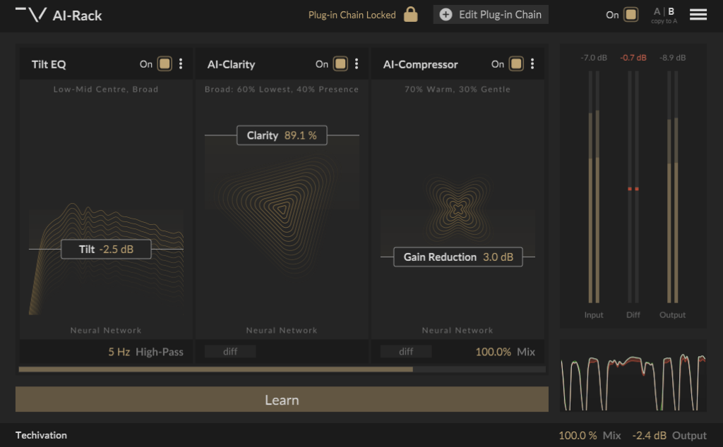 Tilt-EQ→AI-Clatiy→AI-Compressor→AI-De-Esser