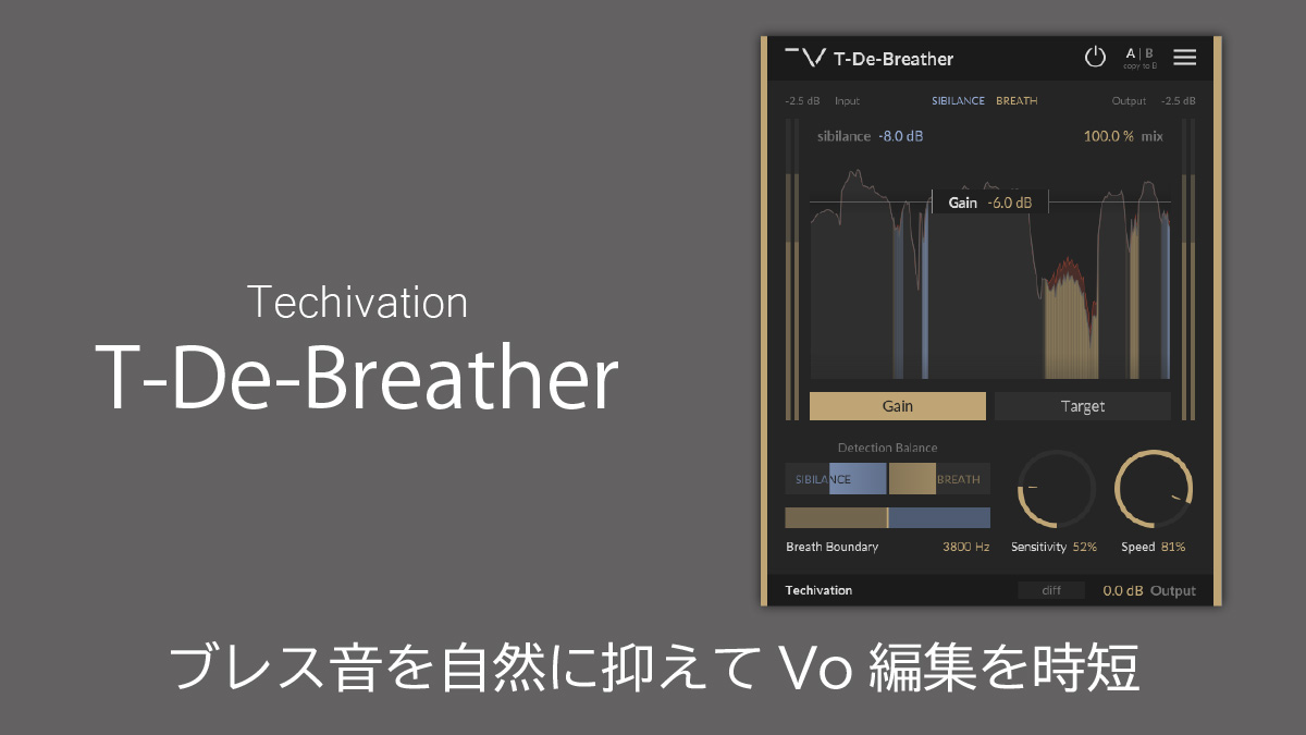 Techivation T-De-Breather レビュー ブレス音を自然に抑えてVo編集を時短